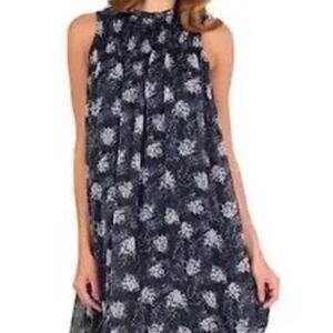 Joie Blue floral flowing mini dress in Baltic Print XL